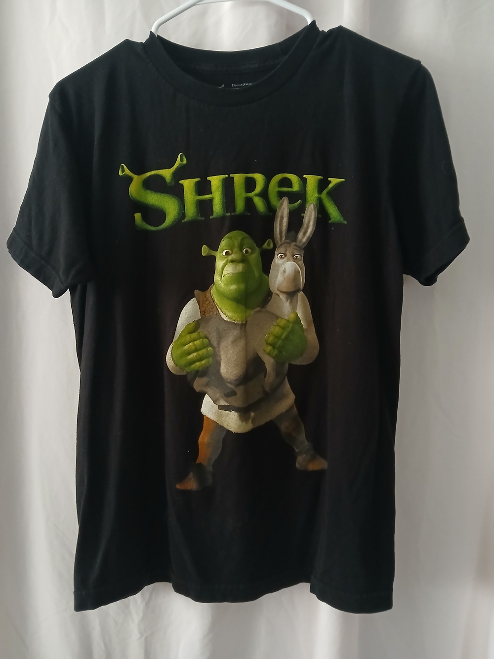 DreamWorks Shrek Black Tee with Green Logo & Character Print
